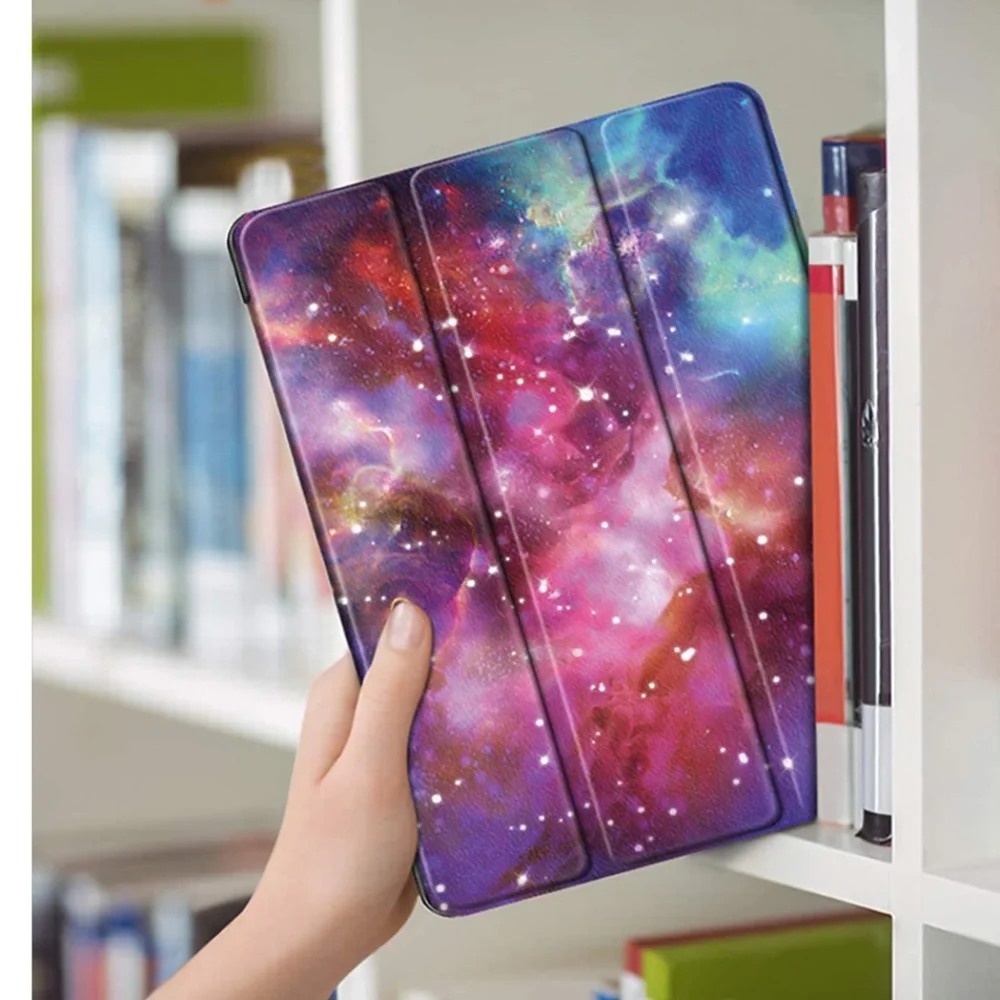 iPad Pro 11 case tablet cover galaxy print colorful stars faux leather stand